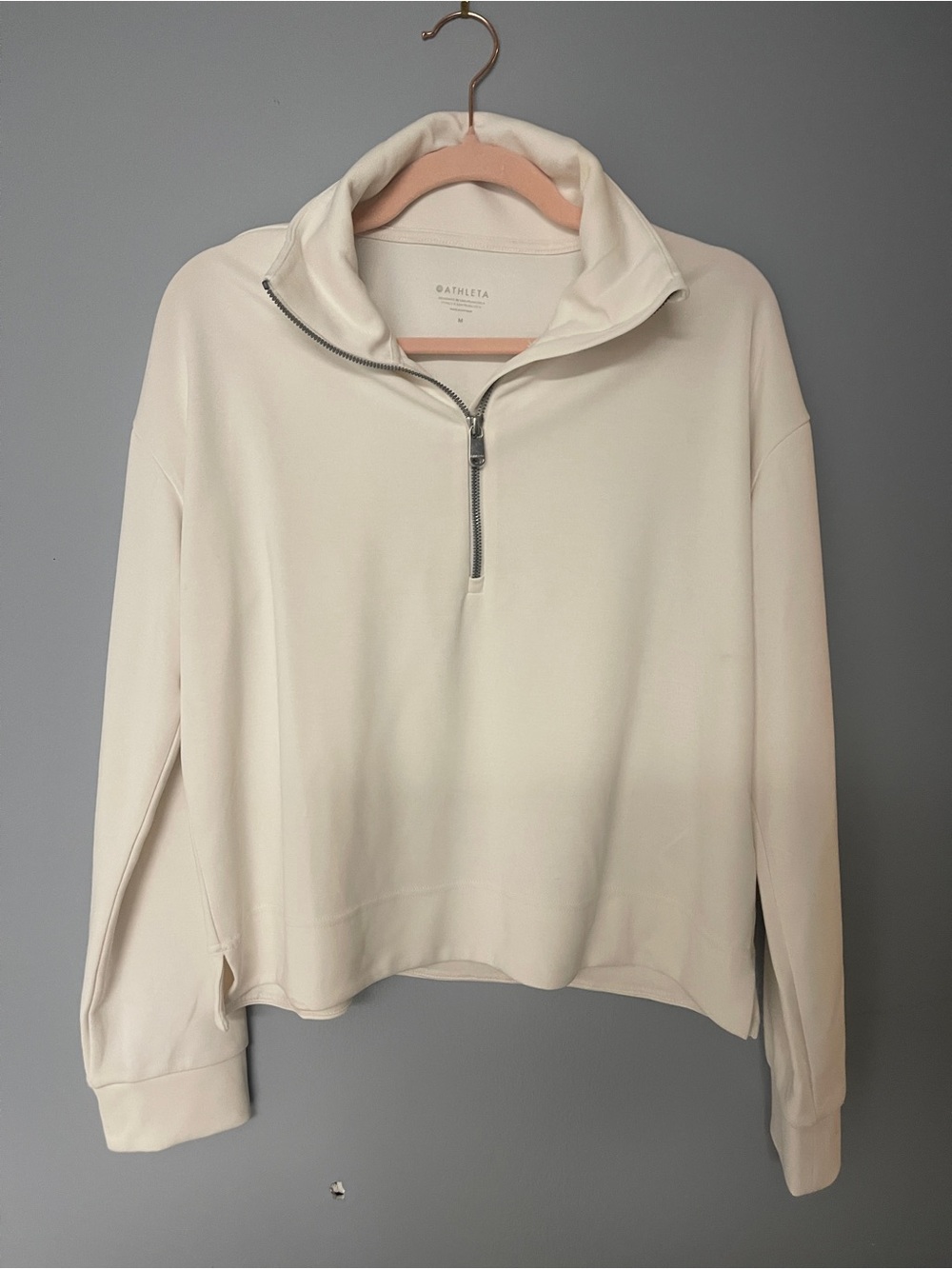 Athleta Off-White Half-Zip Pullover